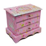 Cassettiera in cartone rosa