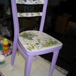Sedia lilla con decoupage Primavera