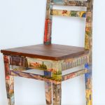 Sedia in tecnica decoupage Città