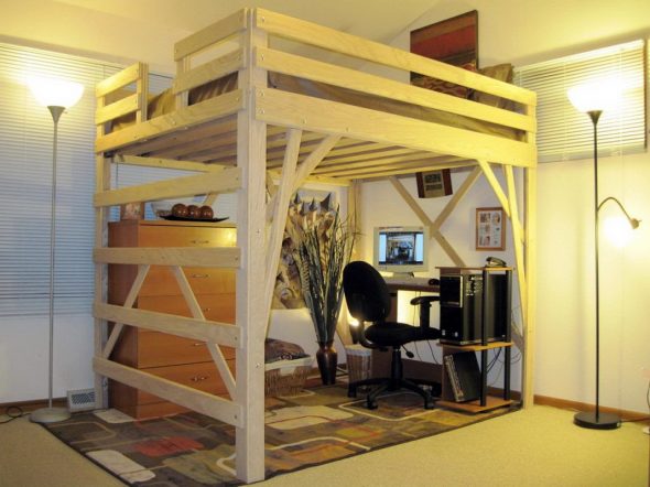 Letto a soppalco per adolescenti