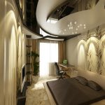 Frammenti originali di uno specchio in una stretta camera da letto