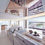 Soffitto a specchio per soggiorno con una bellissima vista
