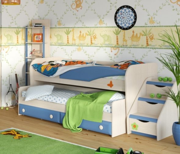 Letto a castello estraibile