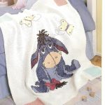 Coperta lavorata a maglia per bambini con Eeyore