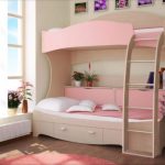 Letto a castello rosa