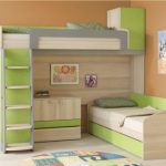 Letto a castello con cassettiera incorporata