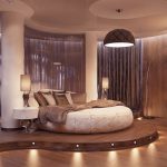 Letto rotondo per una camera da letto insolita
