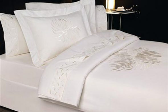 Biancheria da letto in percalle bianco