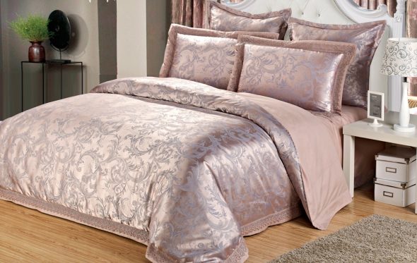 Linge de lit en satin jacquard