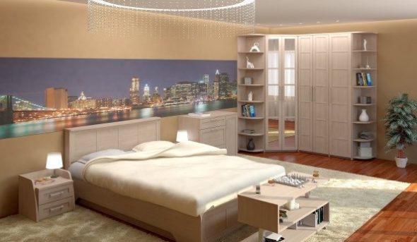 Armadio angolare in camera da letto