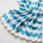 Plaid bianco e blu a onde