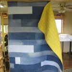 Coperta a righe di denim bifacciale