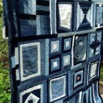 Trapunta patchwork in denim con frammenti diversi