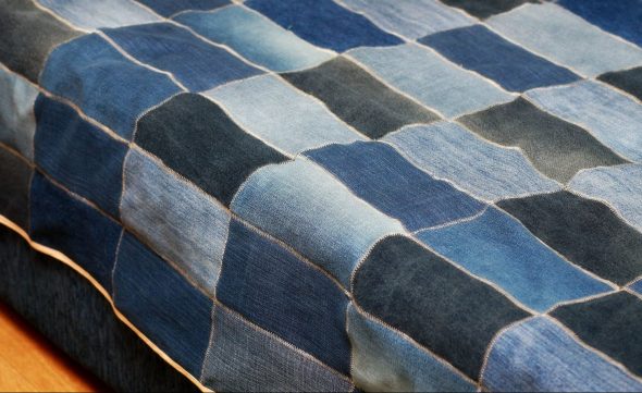 Coperta a righe di jeans