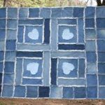 Coperta in denim con cuori in tecnica patchwork