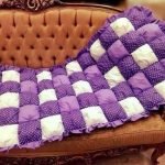 Bellissima coperta a forma di caramella bianca e viola
