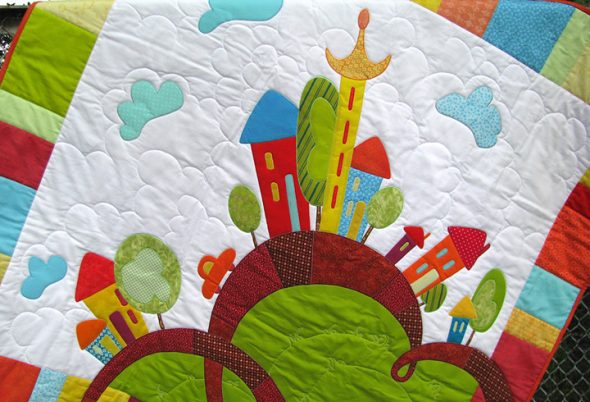 Trapunta patchwork per neonati con motivo