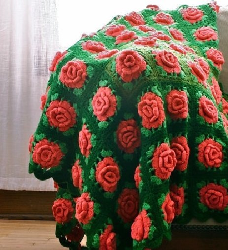 Splendida coperta con rose