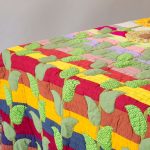 Trapunta patchwork trapuntata con foglie per decorazione