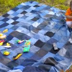 Elegante coperta in jeans per un picnic