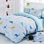 Set di biancheria da letto in raso per bambini con dinosauri