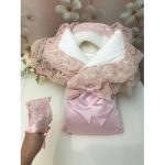 Busta-coperta rosa per le dimissioni con pizzo rosa