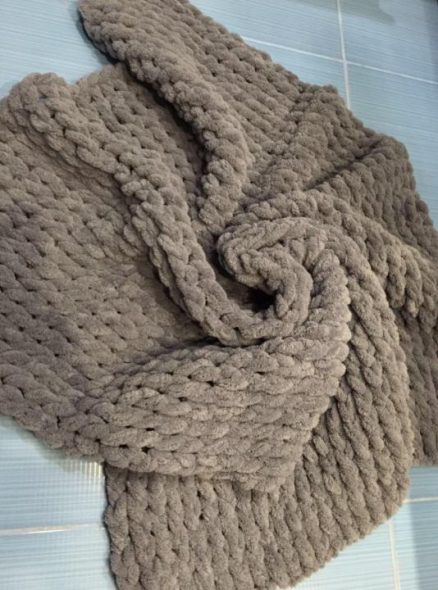 Coperta di peluche marrone