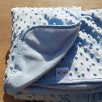 Delicata coperta blu con animali