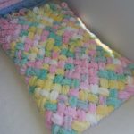Splendida coperta di peluche grande lavorata a maglia