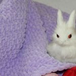 Coperta lilla in filato di peluche