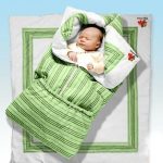 Busta verde con strisce per scarico e passeggiate