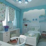 Tema blu nel design della cameretta dei bambini