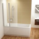 Piccola tenda su una vasca da bagno rettangolare