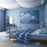 Il colore blu contribuirà a creare un'atmosfera piacevole e tranquilla nella camera da letto.