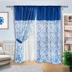 Tenda originale bianca e blu con uccelli blu