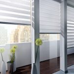 Tende luminose in tessuto bianco