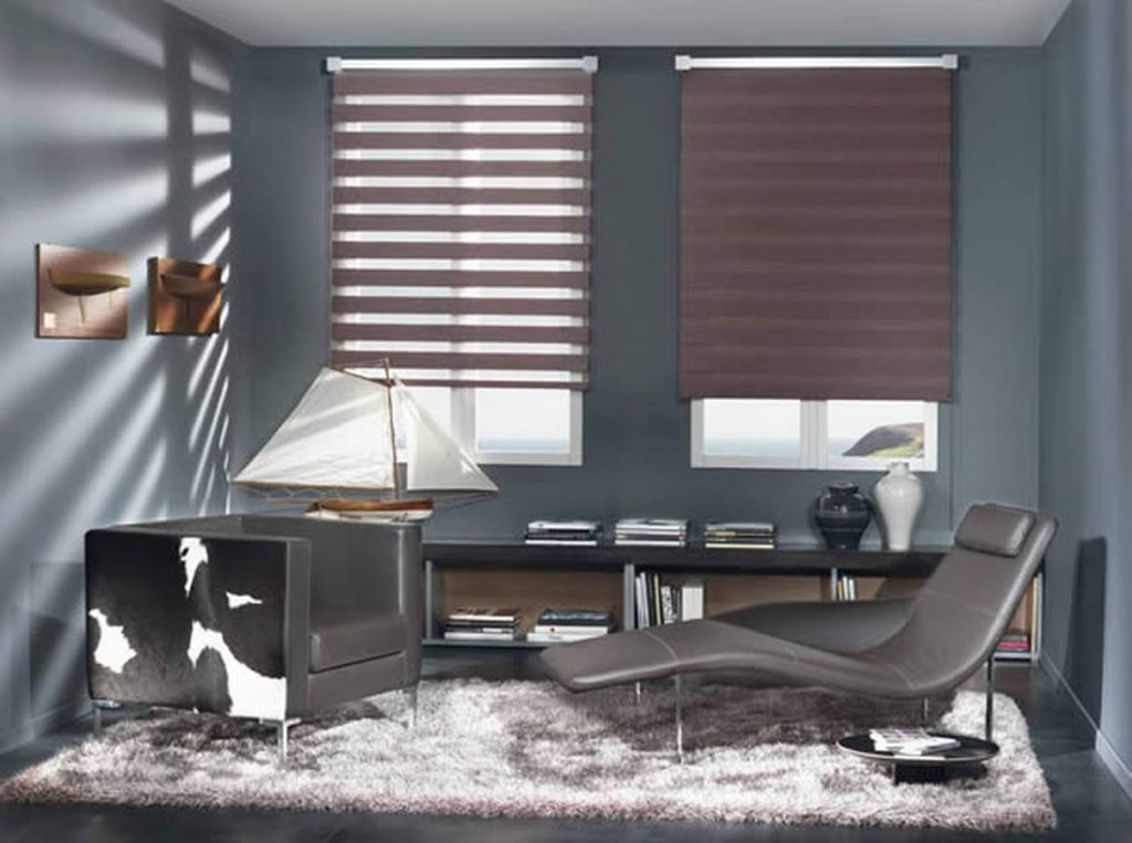 Progettazione della sala studio con tende a rullo