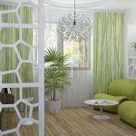 Soggiorno verde in stile eco