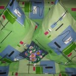 Set di biancheria da letto verde in calicò