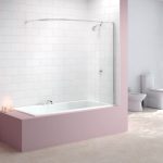 Asta da bagno arcuata nei toni del rosa