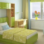 Progettazione della cameretta dei bambini con tende combinate