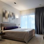 Design della camera da letto nei toni del grigio