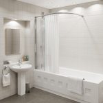 Bastone per tenda da bagno curvo con vetro inserito