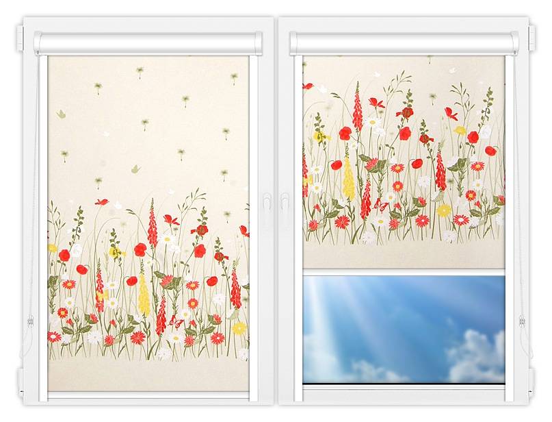 Finestra in plastica con miniroll Garden con stampa vegetale
