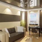 Cornice per soffitto per sala da pranzo-soggiorno con soffitto teso