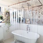 Bastone per tenda da bagno rettangolare in colore bronzo