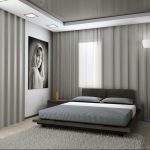 Tende su cornici integrate nella camera da letto