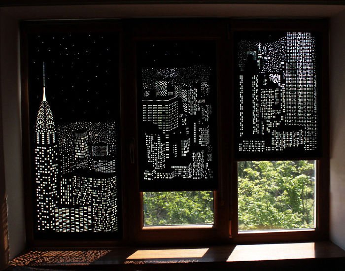 Finestra a tre vetri con tapparelle New York