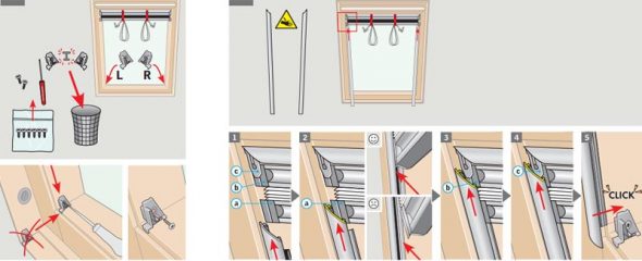 Installazione di tende con ganci