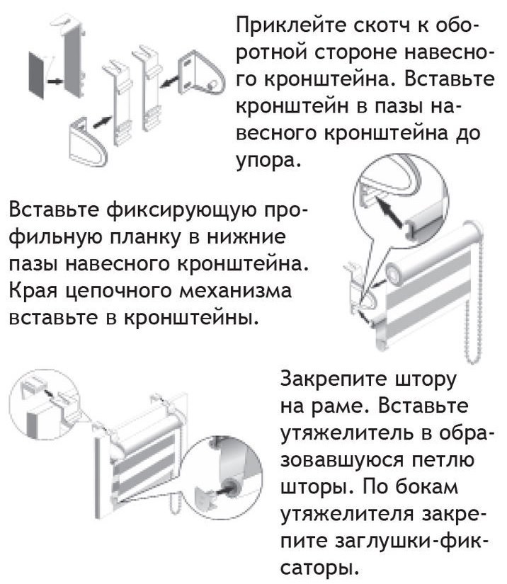L'ordine di installazione delle tende zebrate sulle staffe sospese